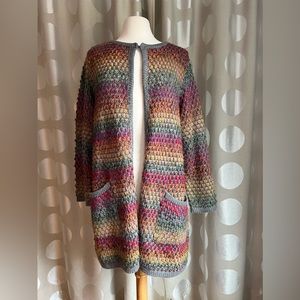 Multicolor textured cardigan. Adds a pop of color for spring!